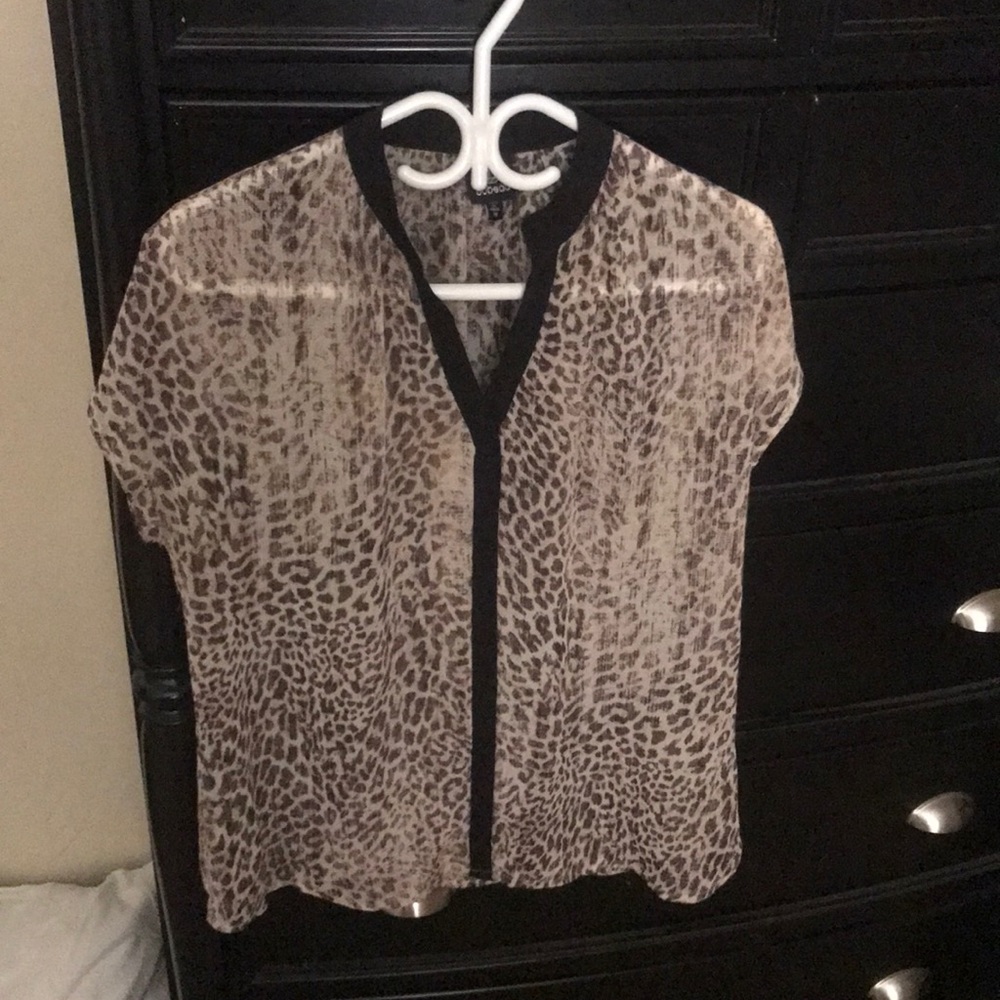 Bobeau blouse, cheetah/ leopard print